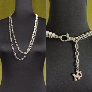 Vintage MJ Charm Necklace, 31"